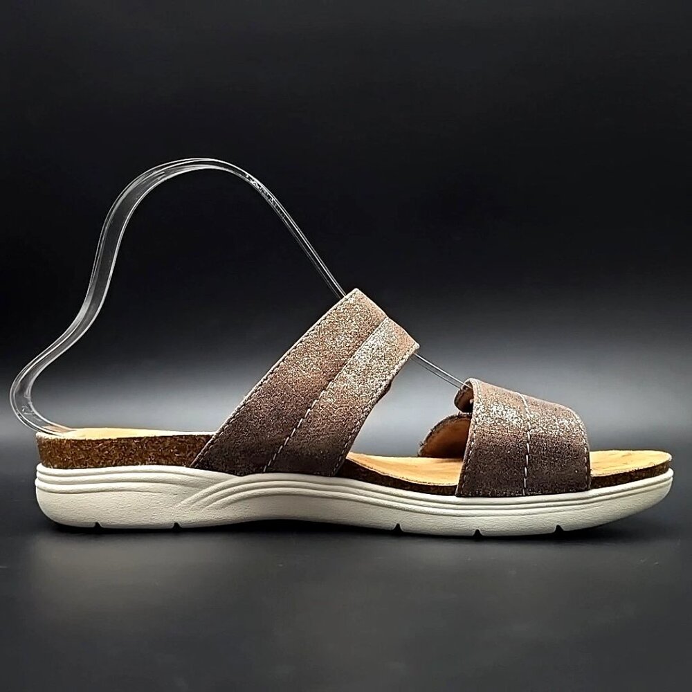 Clarks Collection April Dusk Adjustable Brown Slide Sandals Women’s Size 9.5M - Picture 6 of 12